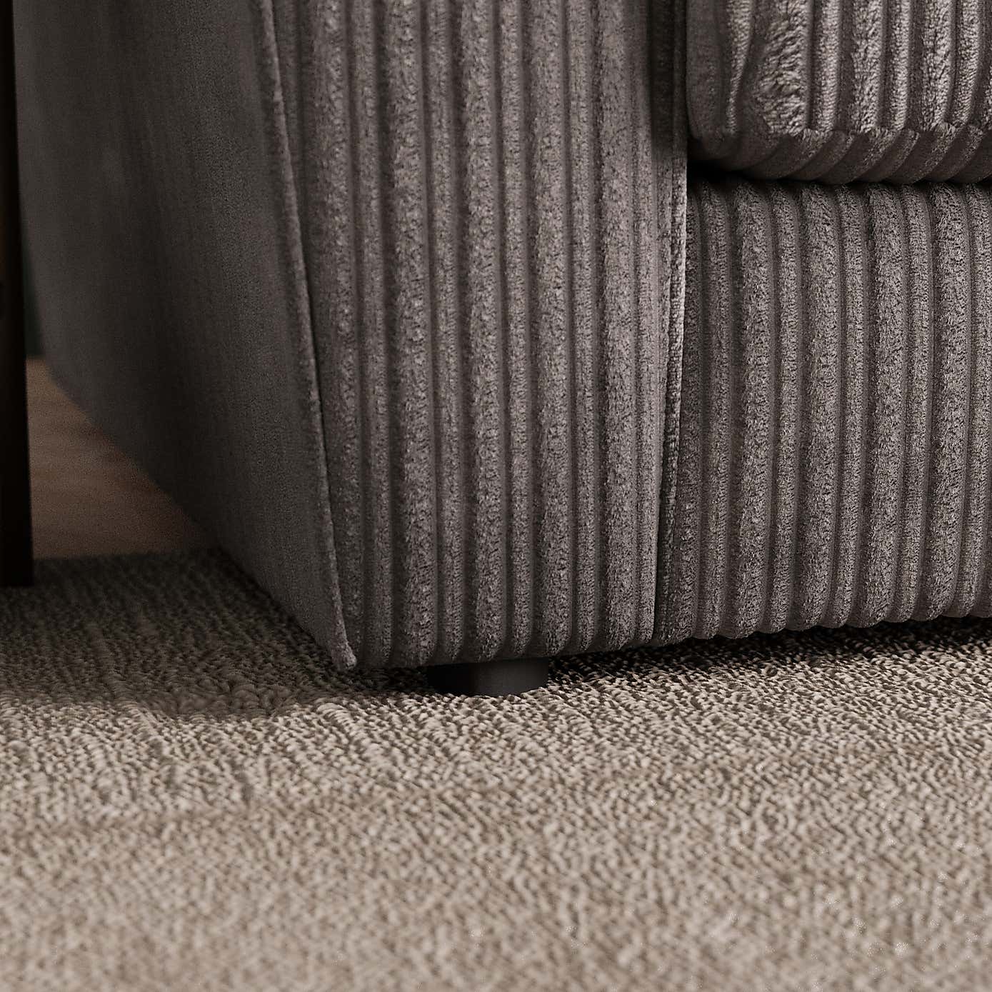 Blake Curved Arm Jumbo Cord Standard Back 3 Seater Sofa