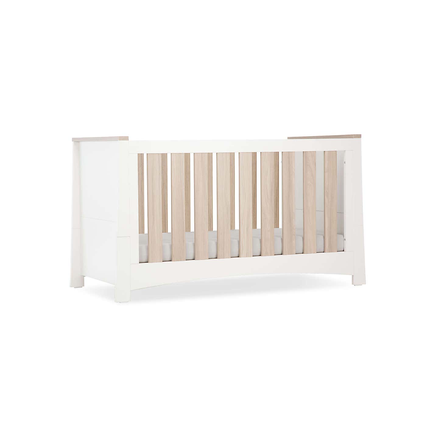 CuddleCo Ada Cot Bed, White Ash