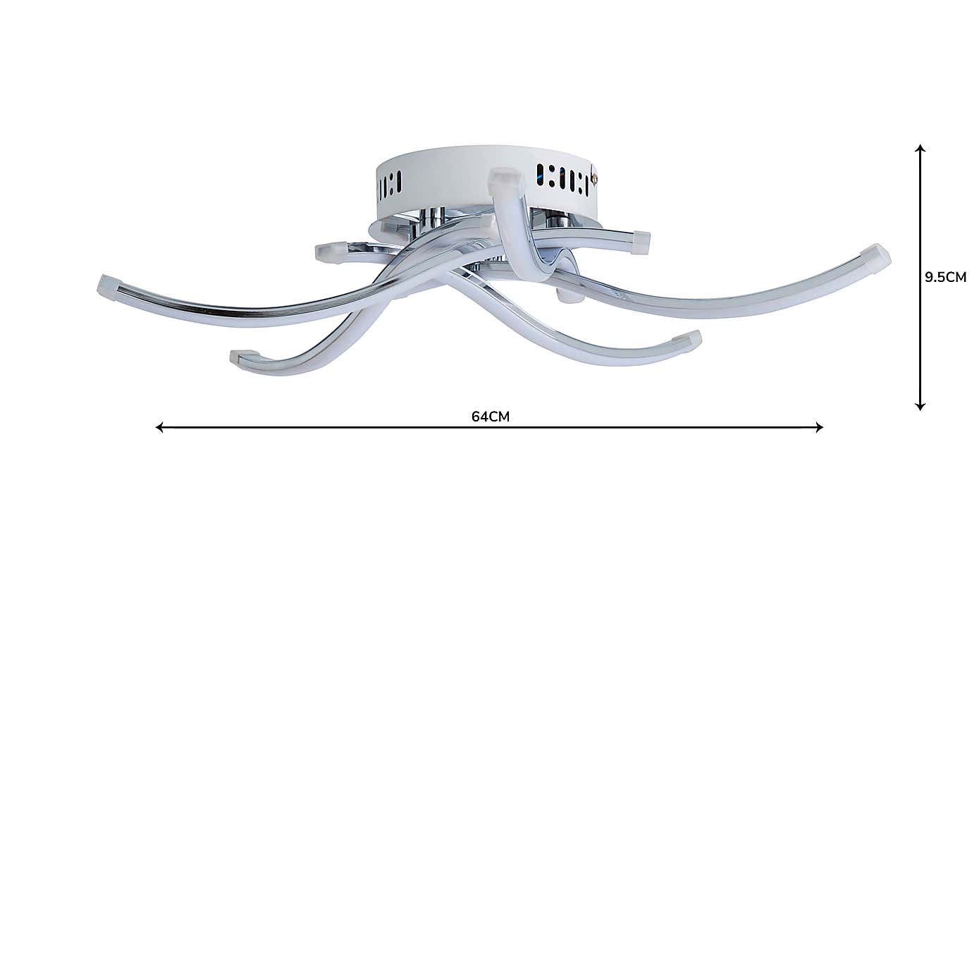 Layla 5 Light Integrated LED Chrome Semi-Flush Ceiling Fitting