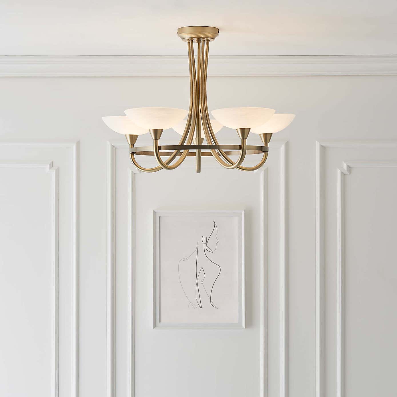 Vogue Cagney 5 Light Semi Flush Ceiling Fitting