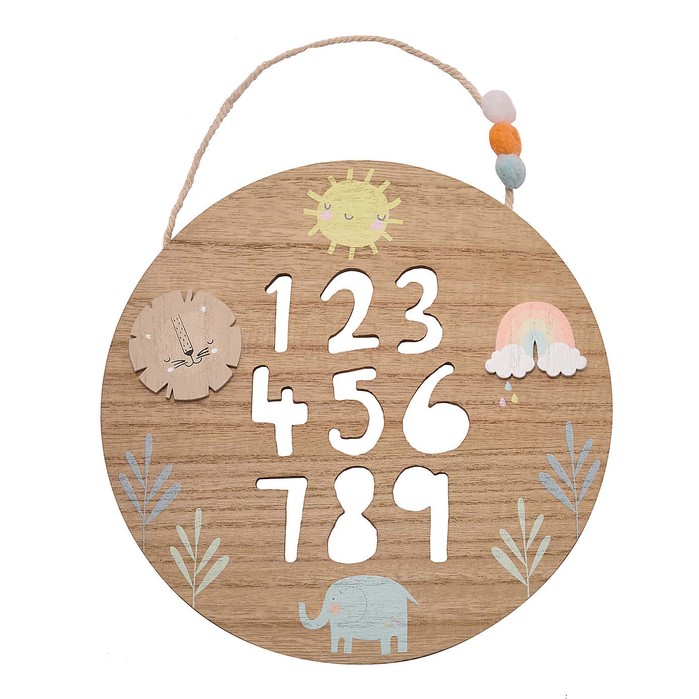 Petit Cheri Numbers Hanging Plaque