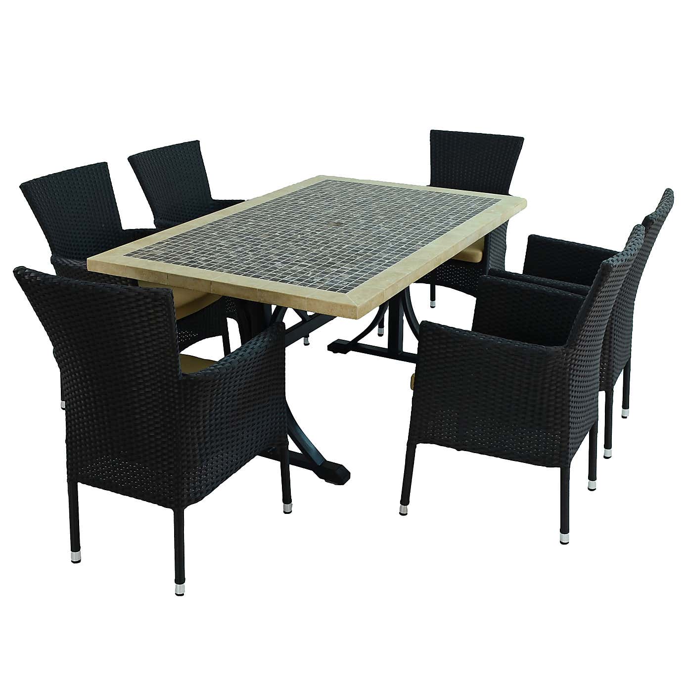 Wilmington Dining Table with 6 Stockholm Chairs Set