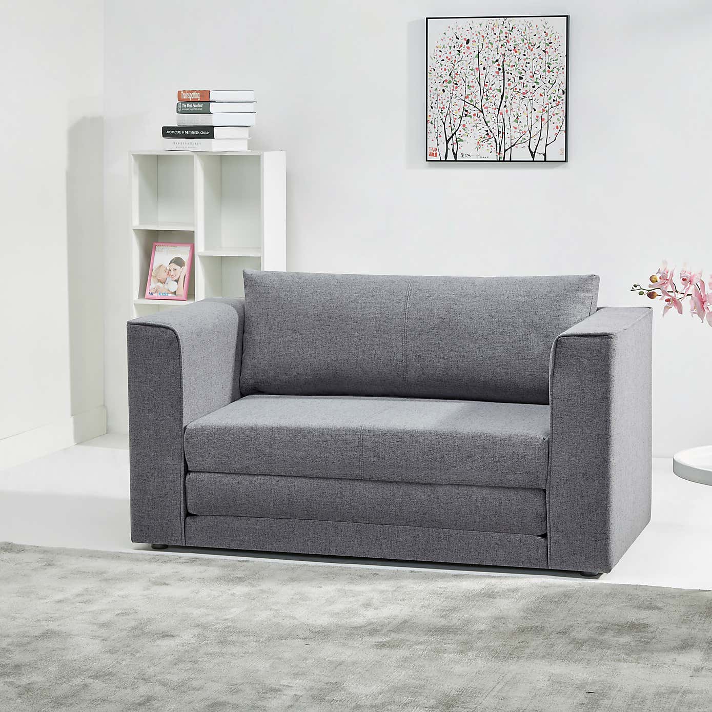 Luna Fabric Sofa Bed Grey