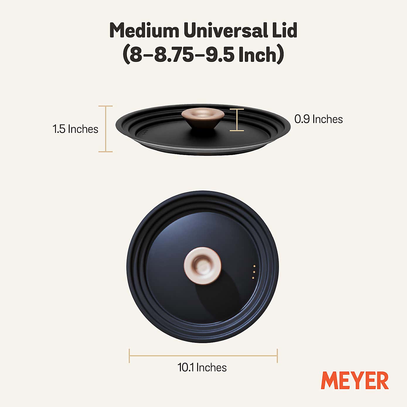 Meyer Accent Universal Stainless Steel 20/22/24cm Pan Lid