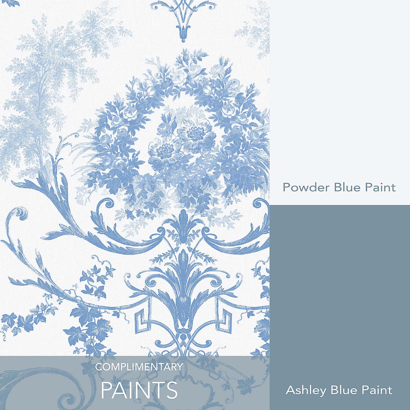 Dorma Blue Toile Wallpaper