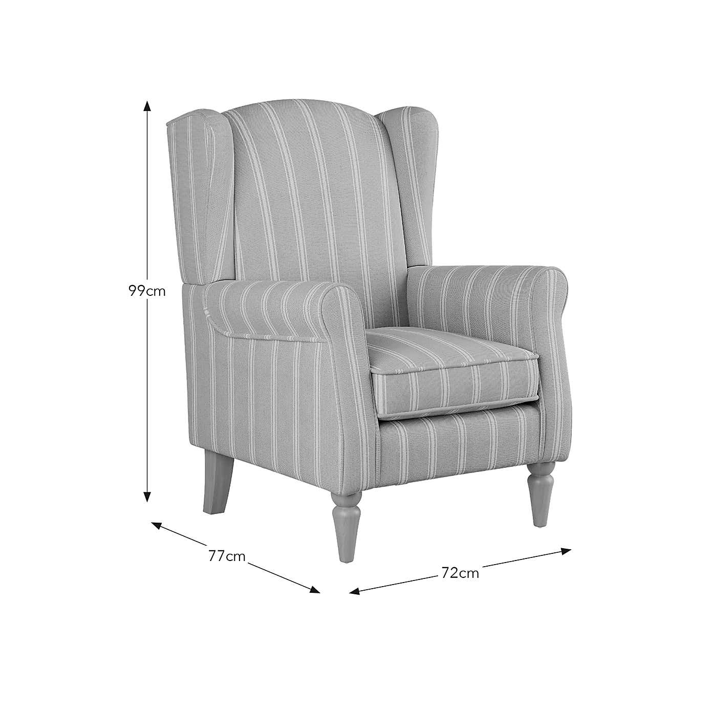 Oswald Pinstripe Wingback Armchair