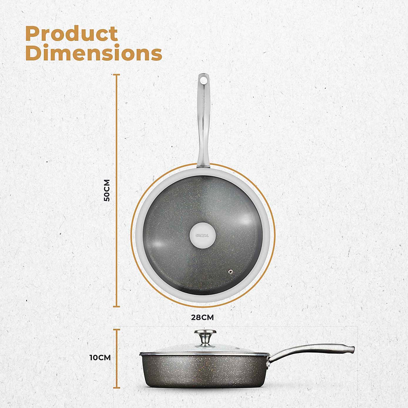 TOWER Cerastone Pro 28cm Multi Pan with Lid