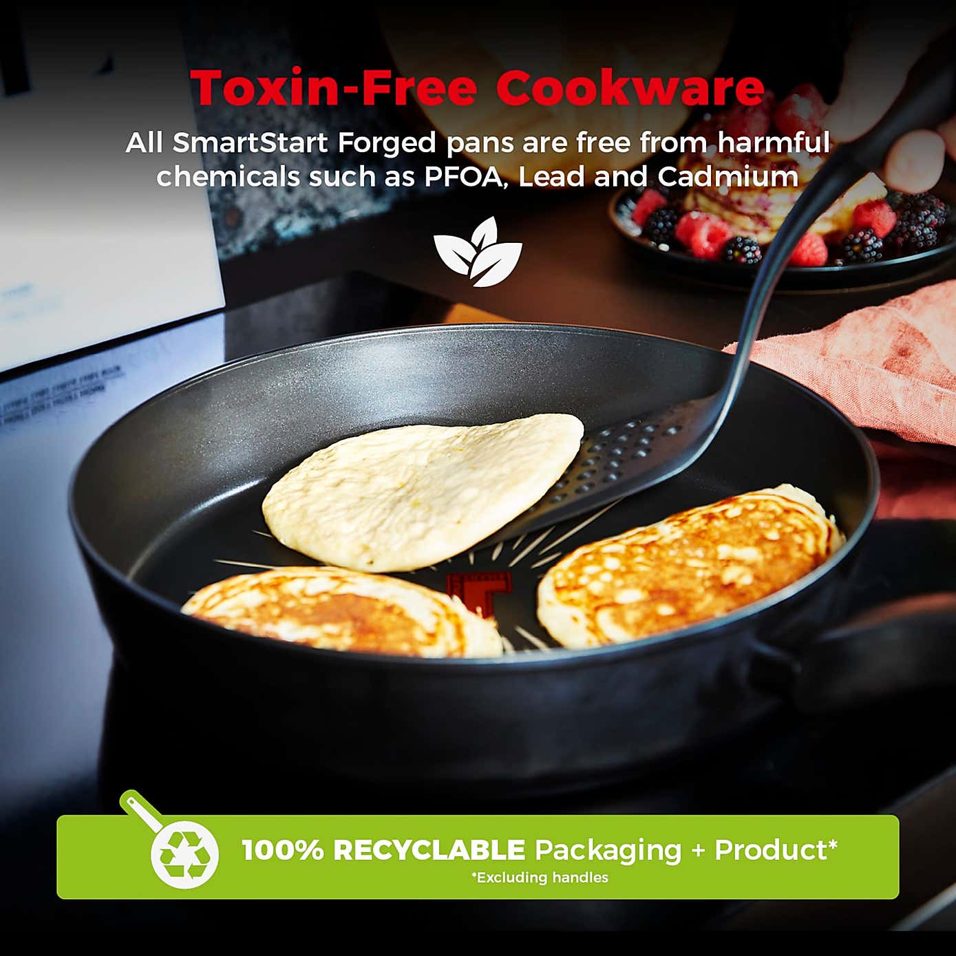 Tower Smart Start Non-Stick Forged Aluminium Frying Pan, 30cm