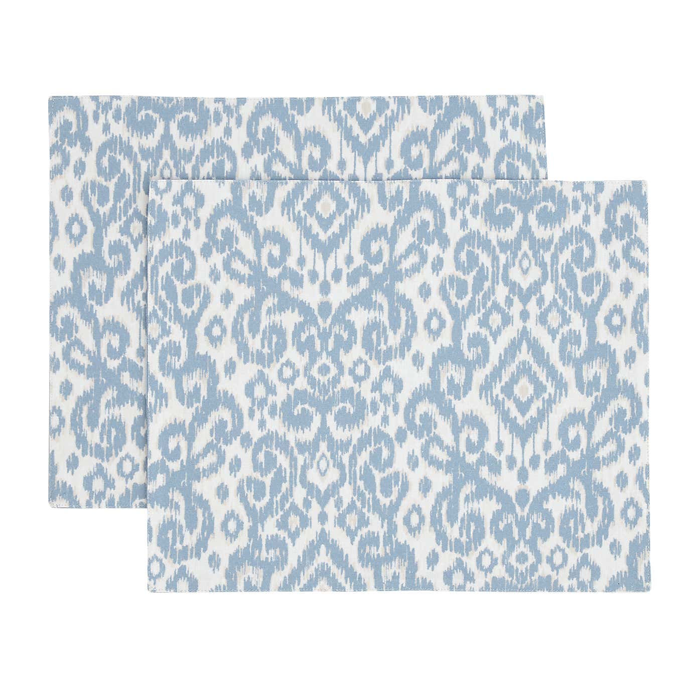 Set of 2 Light Blue Ikat Placemat