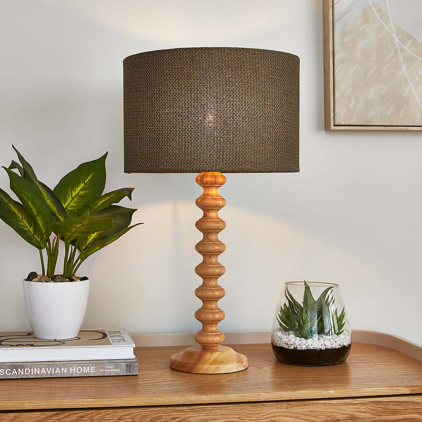 Barkweave Easy Fit Drum Lamp Shade