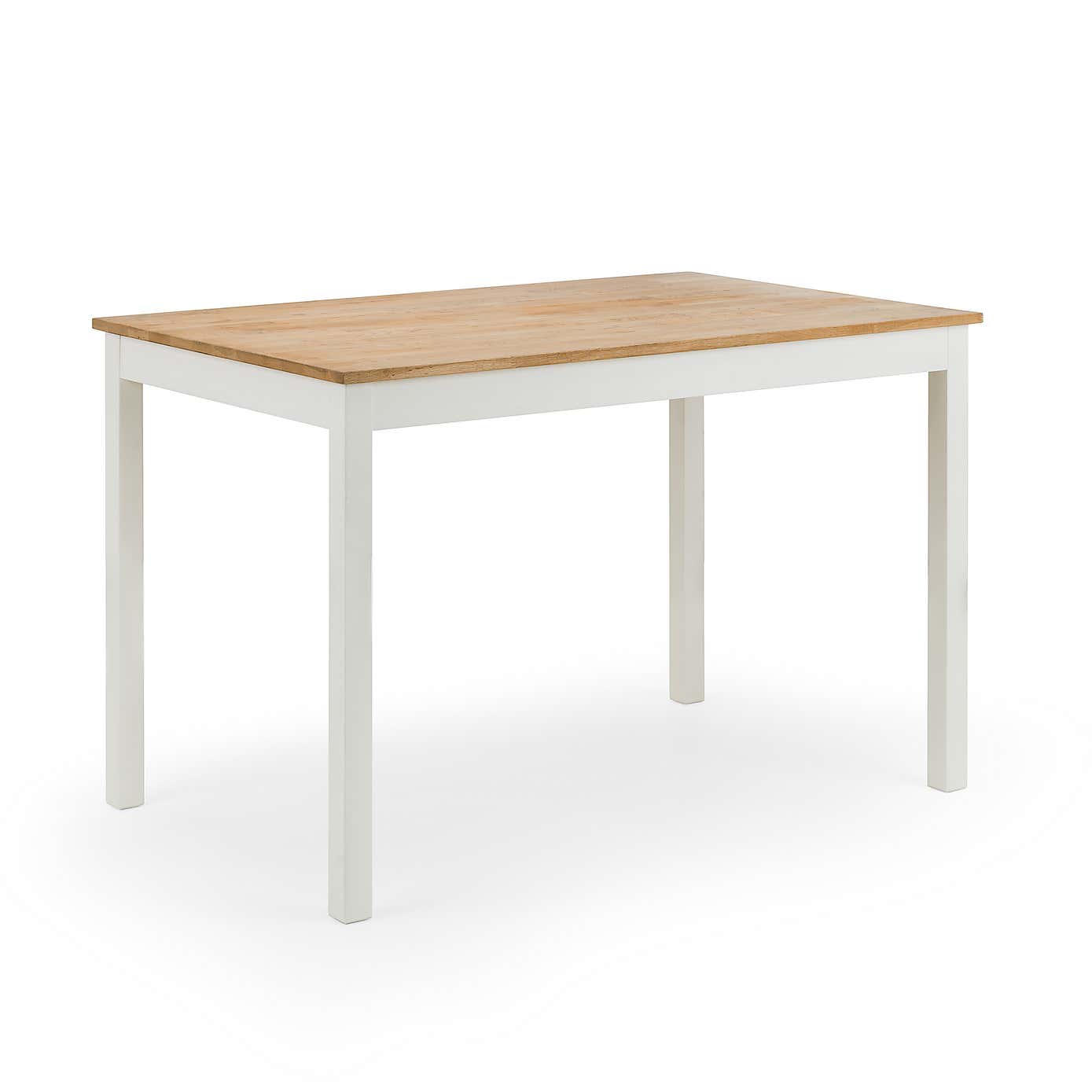 Coxmoor Rectangular Dining Table with 2 Dining Benches Ivory with Oak