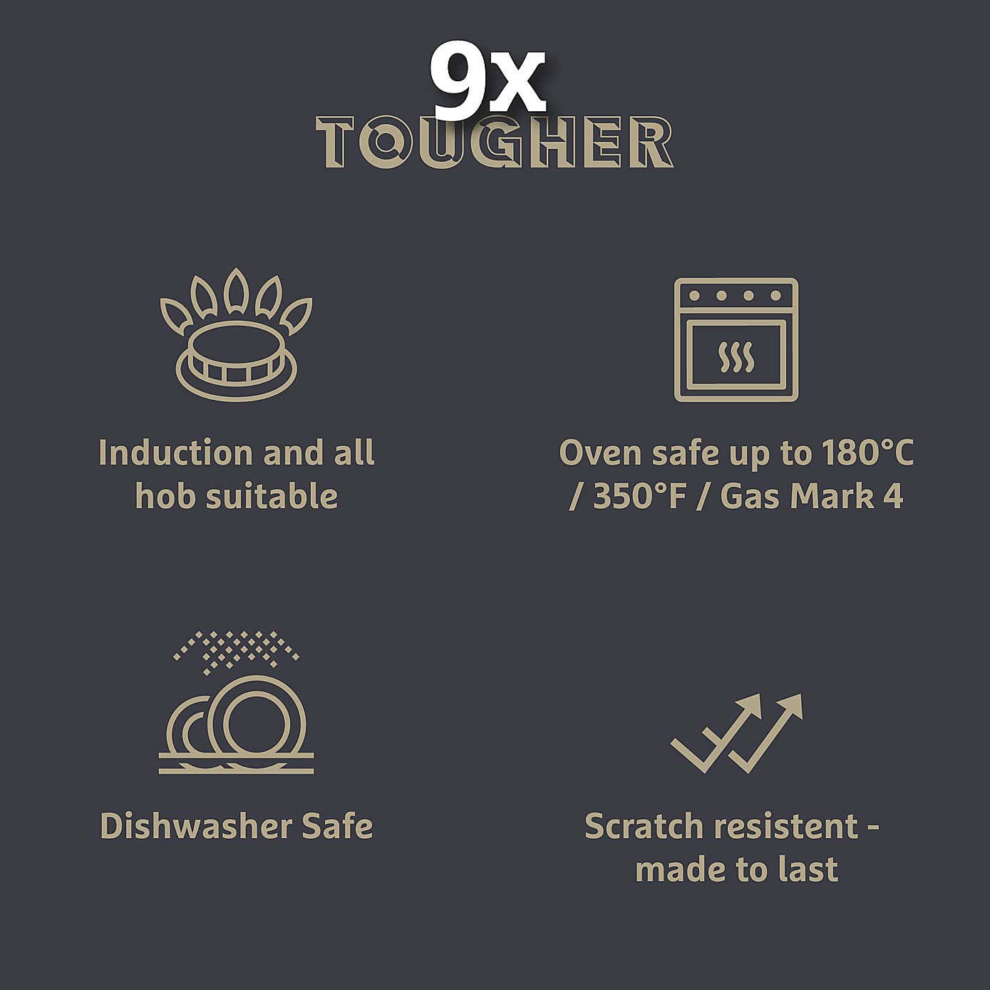 Prestige 9 x Tougher Non-Stick 3 Piece Saucepan Set