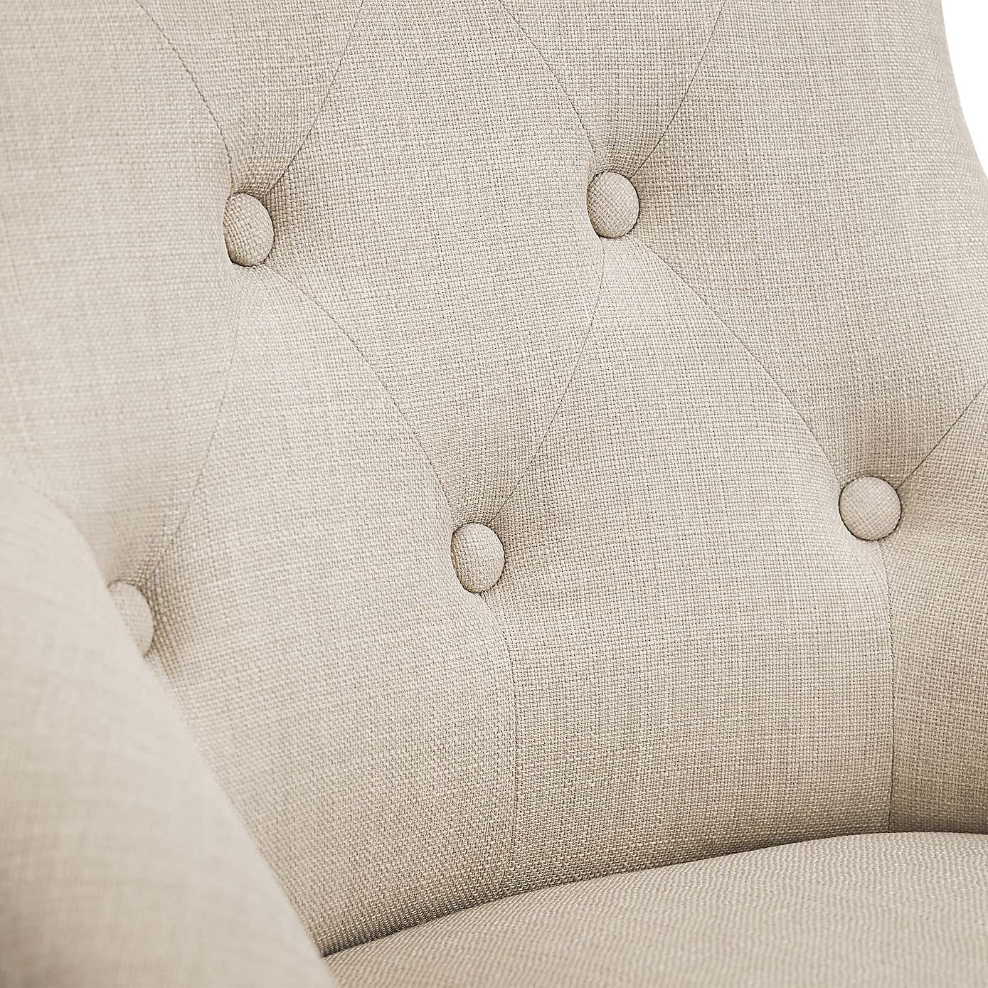 Loire Set Of 2 Button Back Dining Chairs, Linen