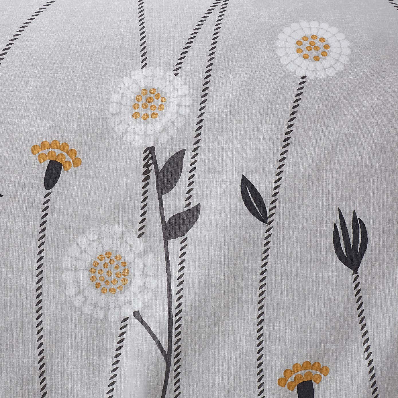 Scandi Floral Grey Duvet Cover and Pillowcase Set