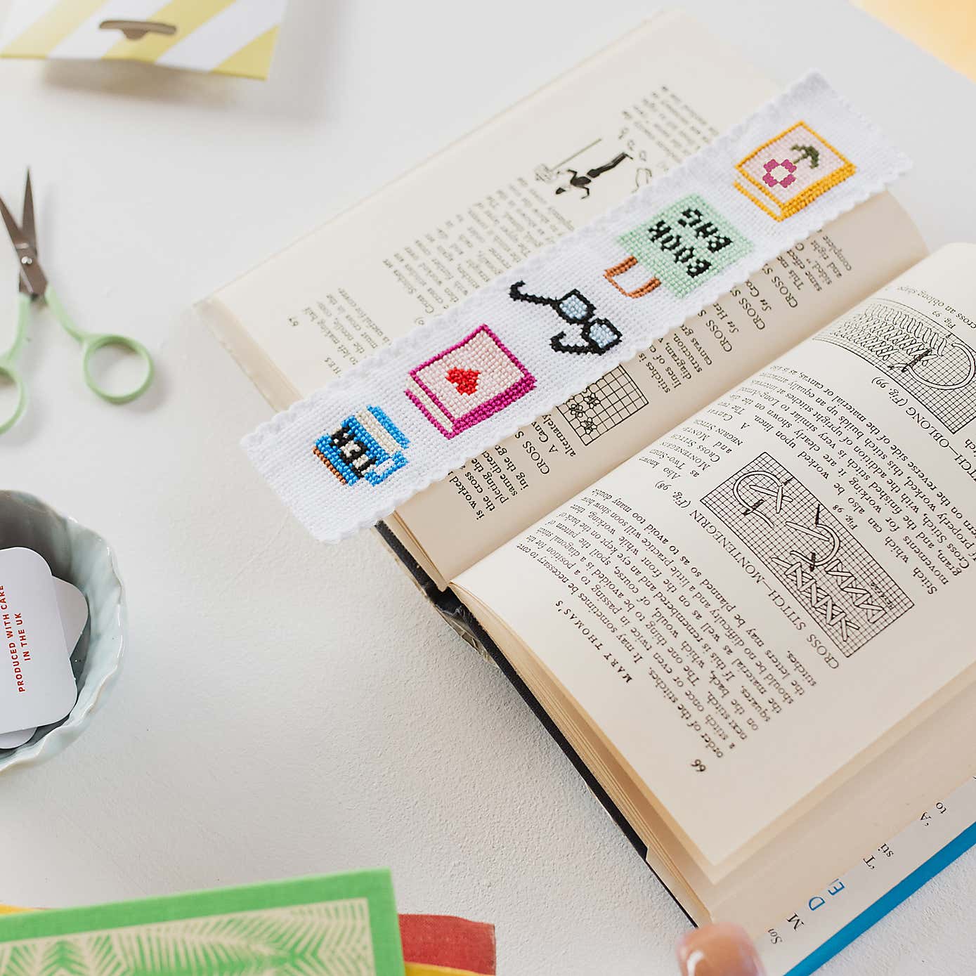 Cotton Clara Bookish Bookmark Cross Stitch Kit