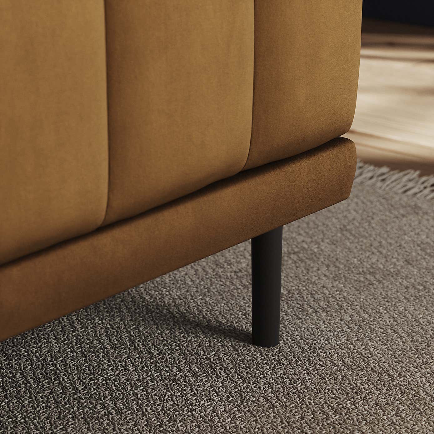 Amali Long Dining Bench, Matte Plush Velvet