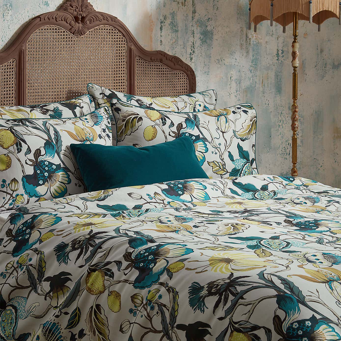 EW by Edinburgh Weavers Morton Floral 100% Cotton Sateen Duvet Cover & Pillowcase Set