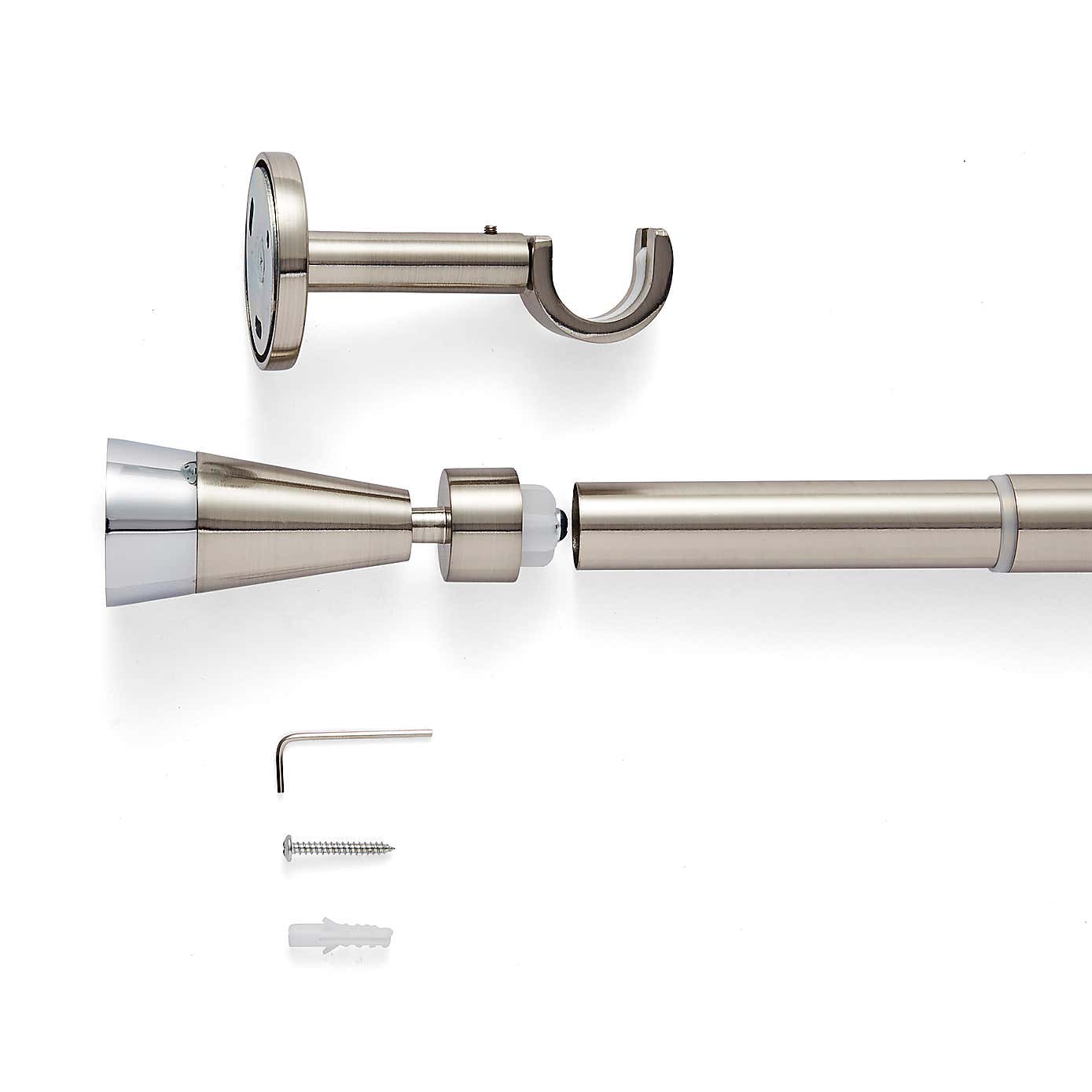 Flute Extendable Metal Eyelet Curtain Pole