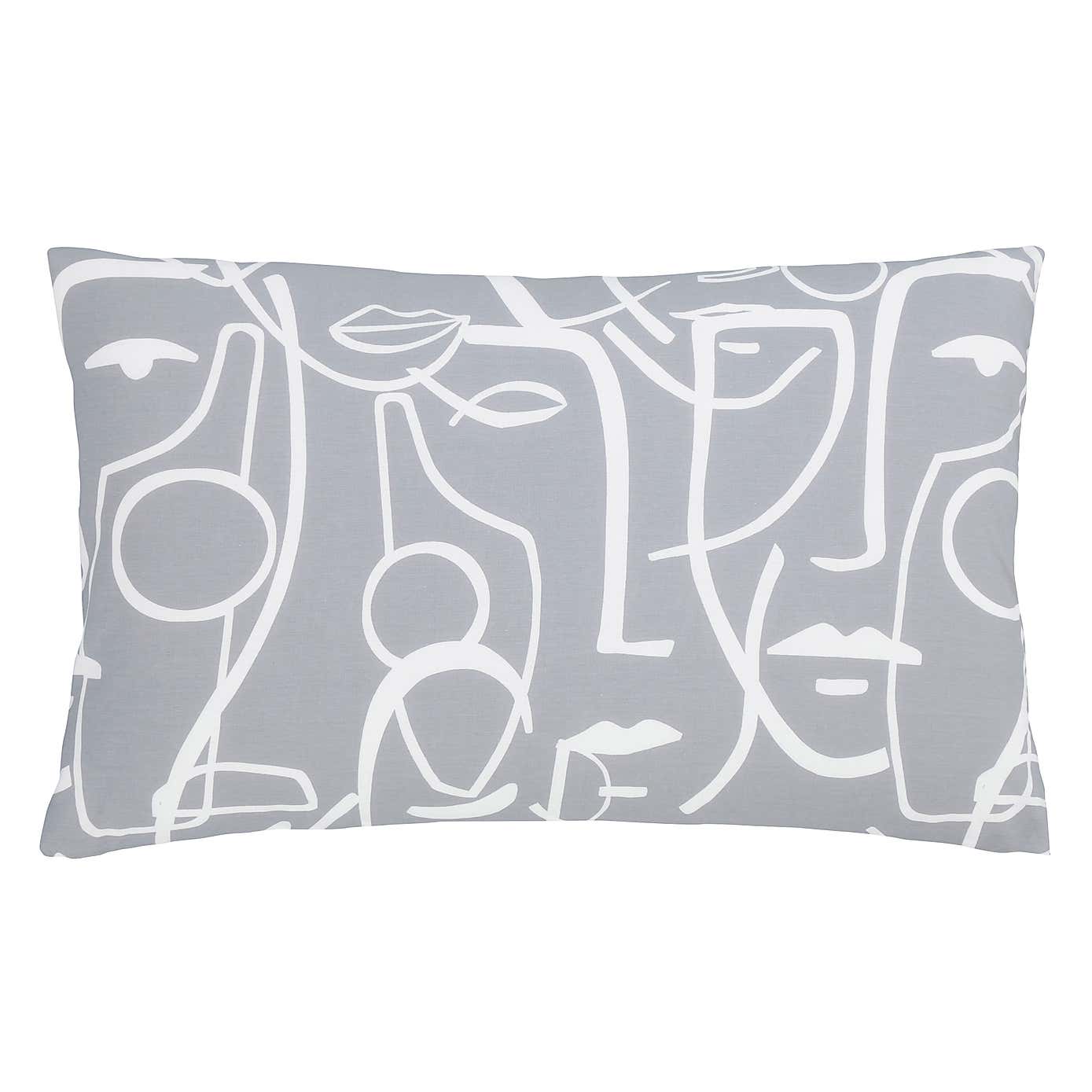 Everett Grey Reversible Duvet Cover and Pillowcase Set