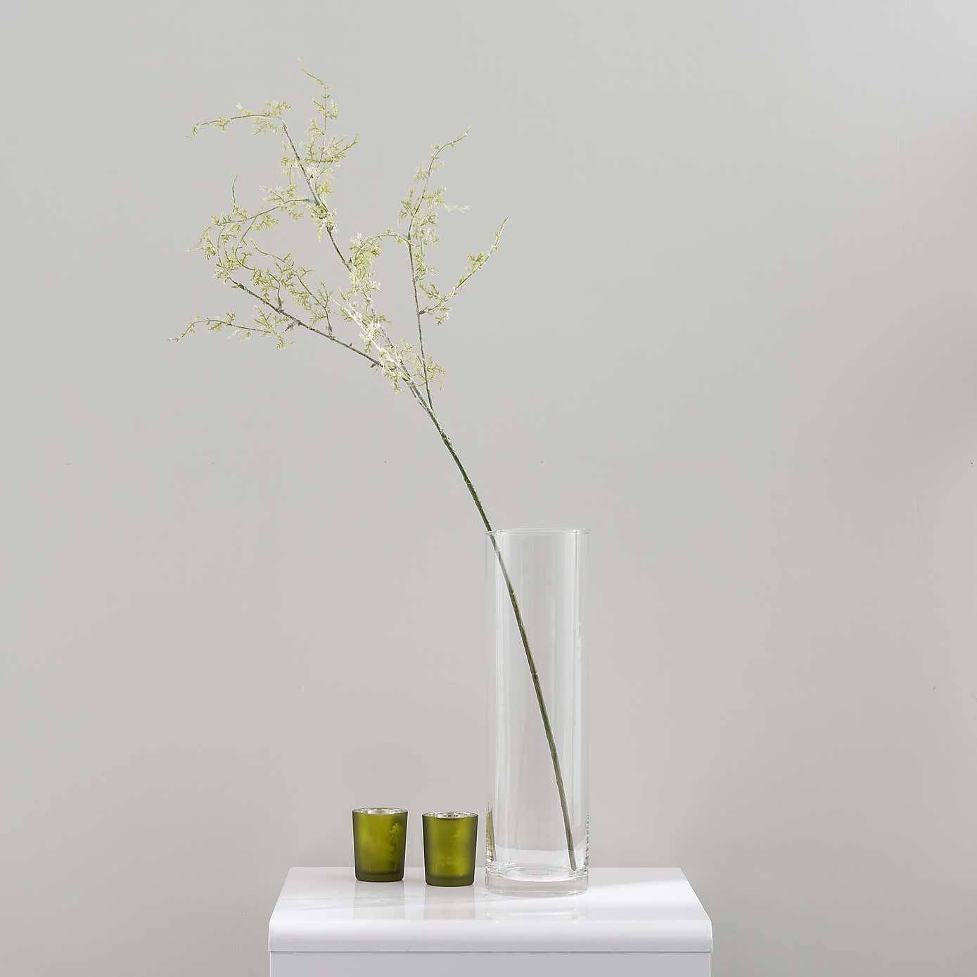 Artificial Flocked Feather Fern Stem