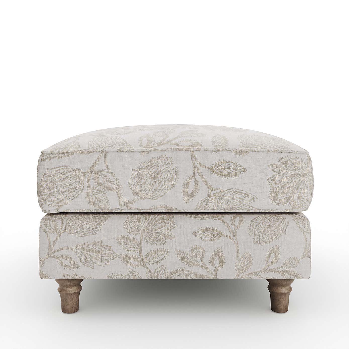 Flori Footstool, Floral Print Fabric