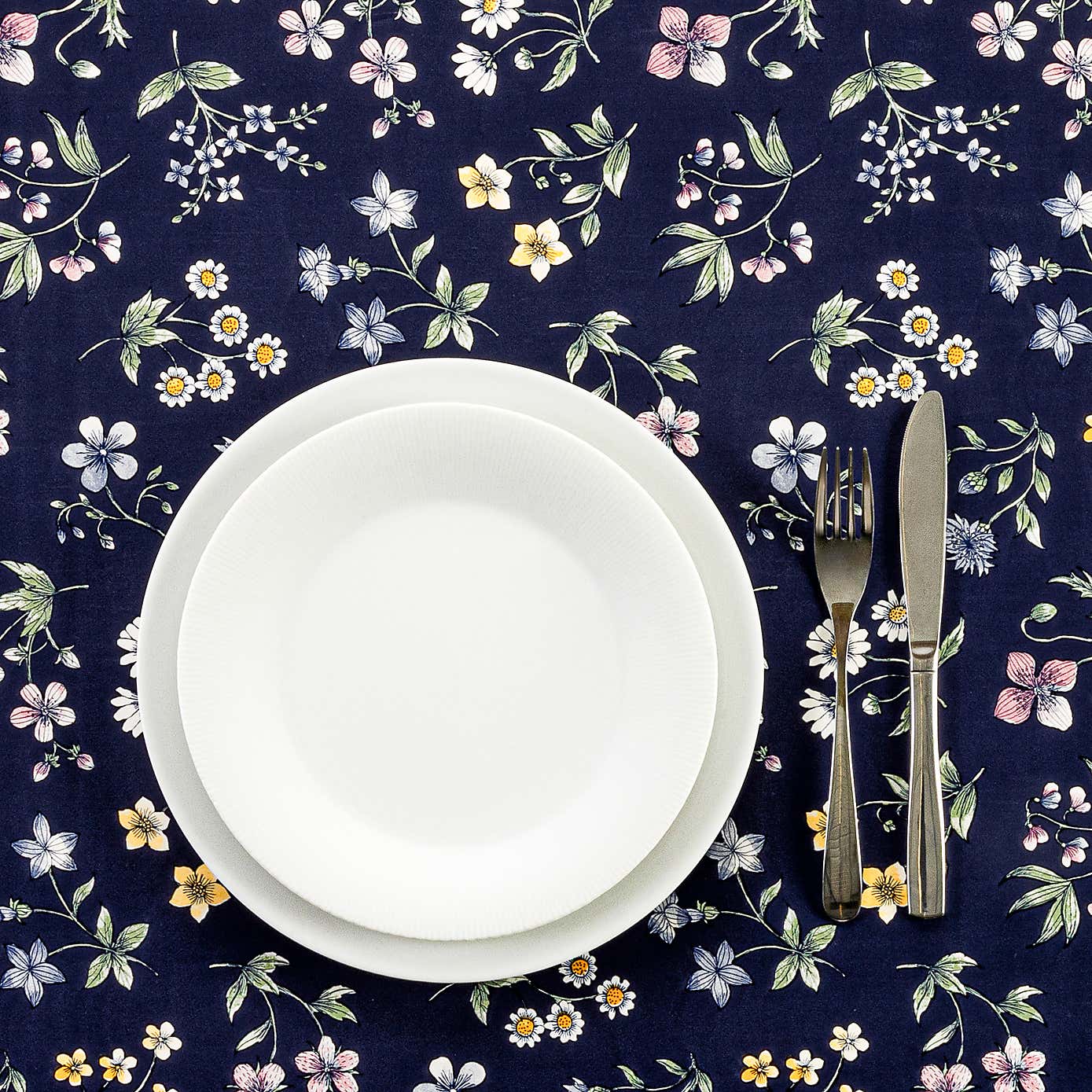 By the Metre Always Spring Blue PVC Table Protector