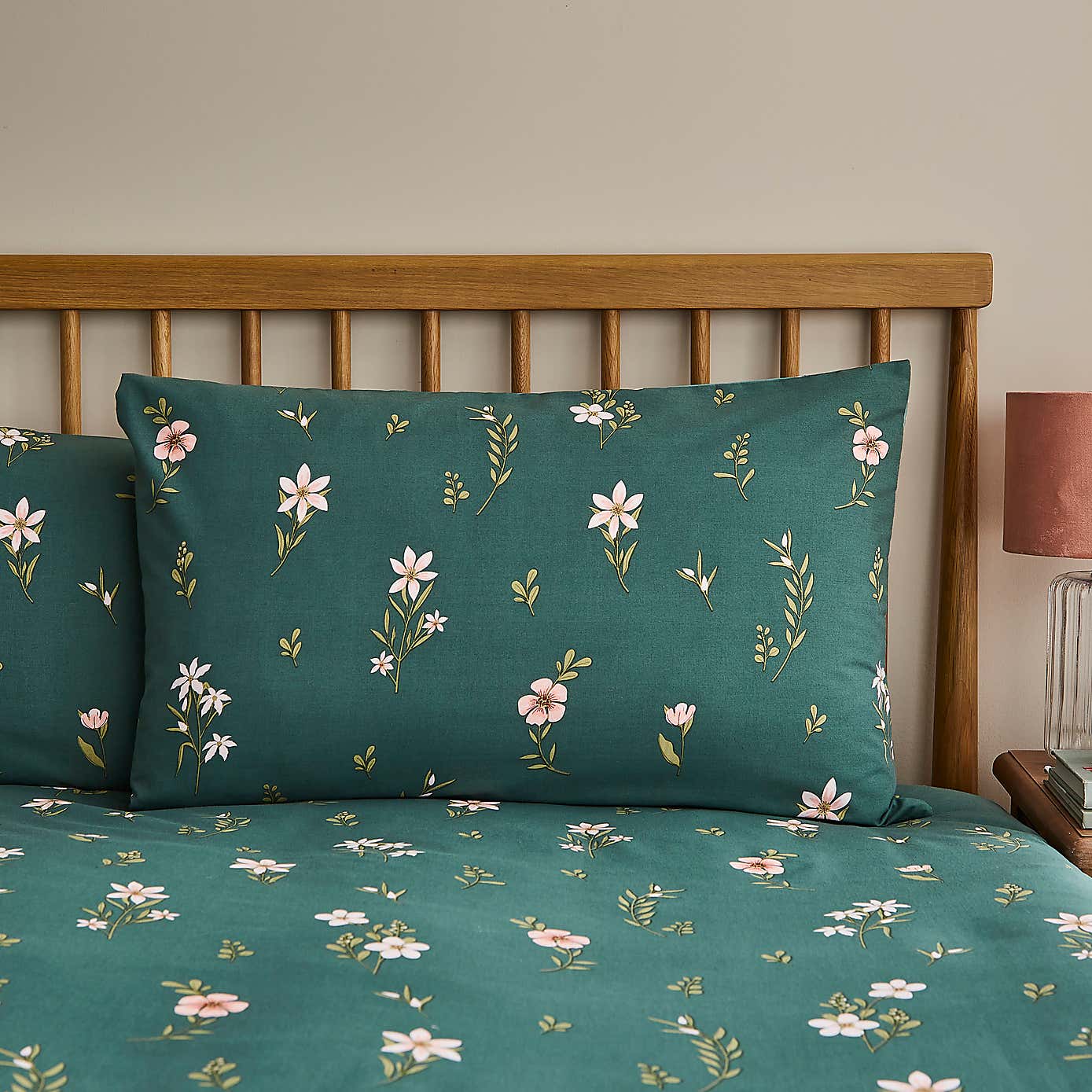 Elicia Floral Polycotton Duvet Cover & Pillowcase Set