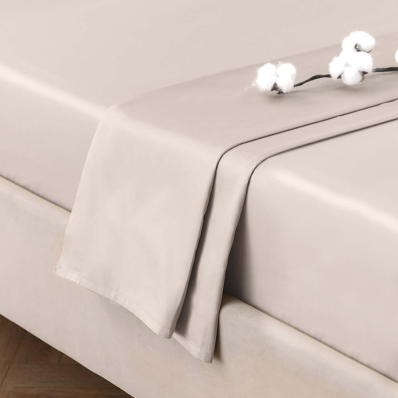 Dorma 300 Thread Count 100% Cotton Sateen Plain Flat Sheet