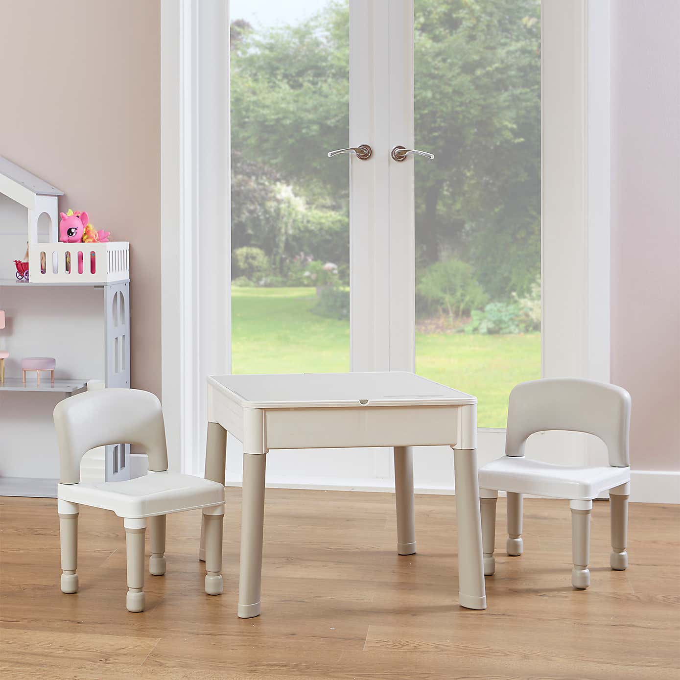 Liberty House Kids 5 In 1 Activity Table And Two Chairs Set