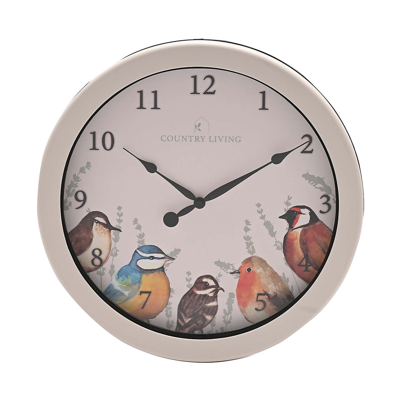 Country Living Garden Birds Indoor Outdoor Wall Clock