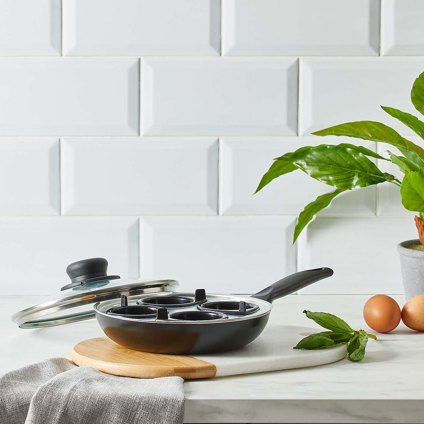 Essentials Non-Stick Aluminium Egg Poacher