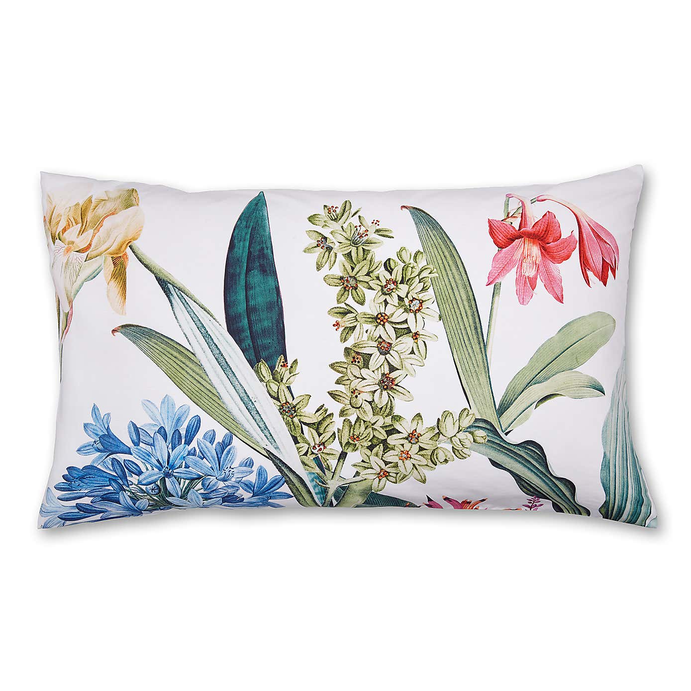 Tropical Garden White 100% Cotton Duvet Cover and Pillowcase Set