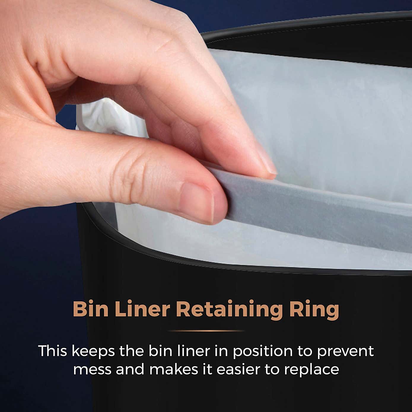 Tower Rose Gold 58L Square Sensor Bin