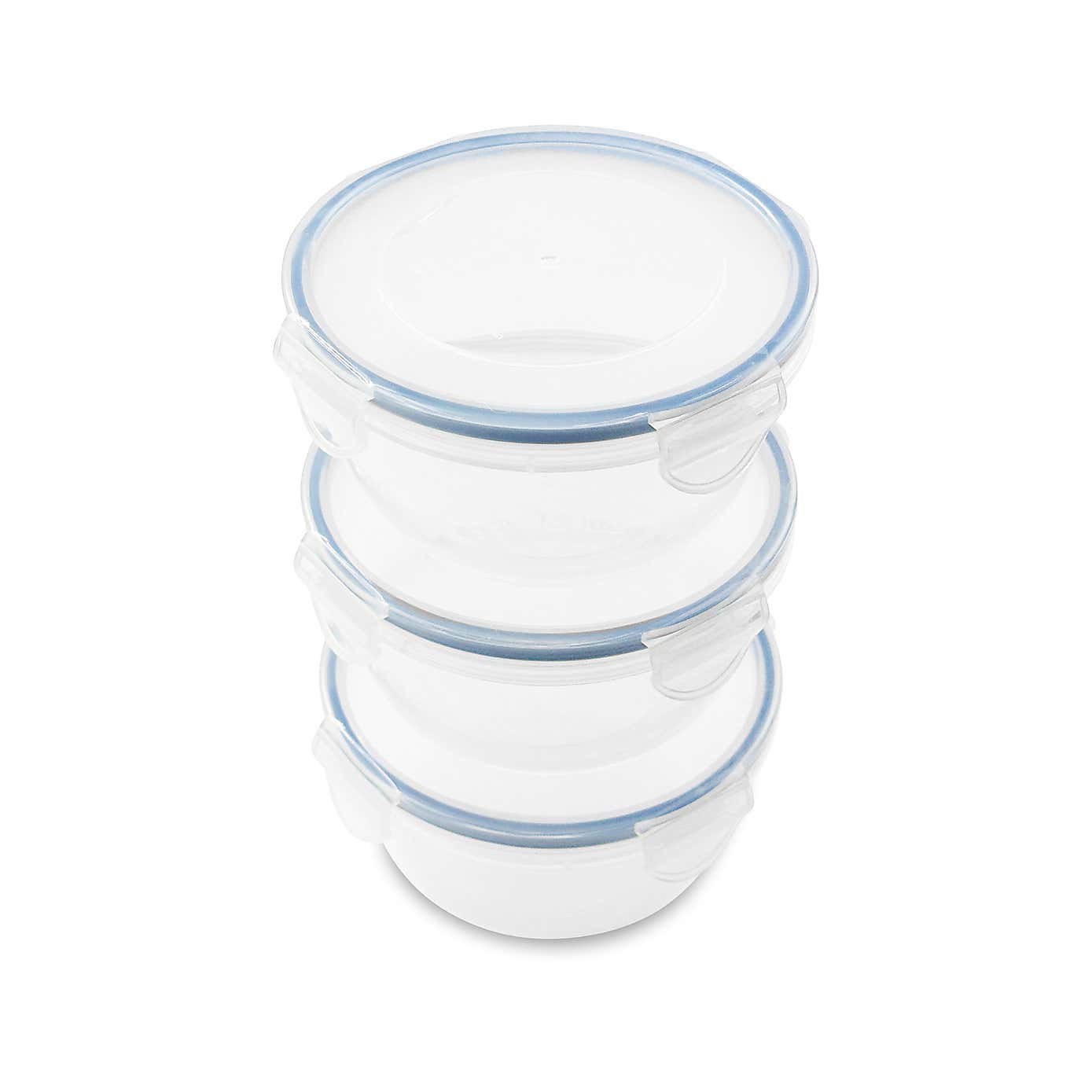 ADDIS Set of 3 Round 700ml Clip Tight Storage Containers