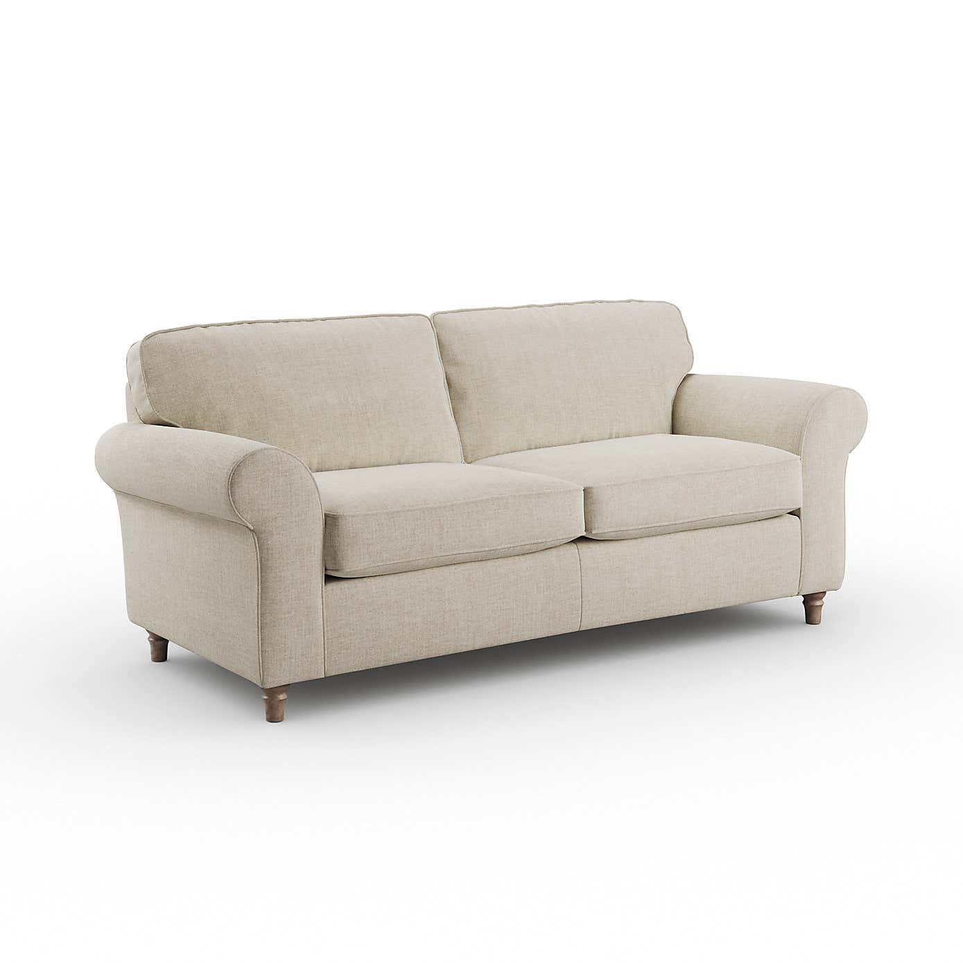 Flori 3 Seater Sofa, Tonal Plush Chenille