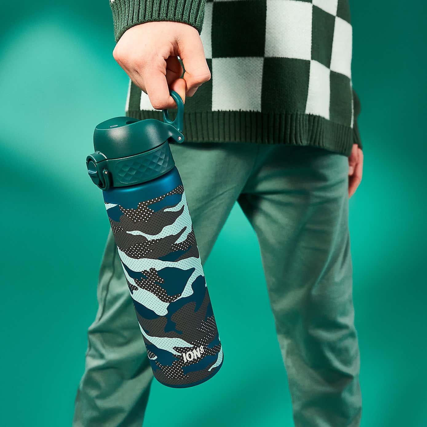 Ion8 Camouflage Leak Proof Slim Water Bottle, 500ml
