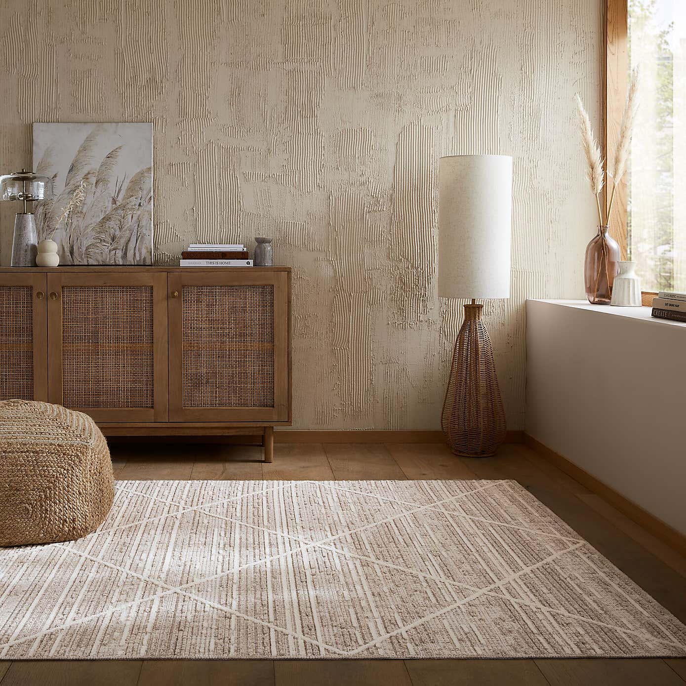 Diamond Tufted Washable Rug