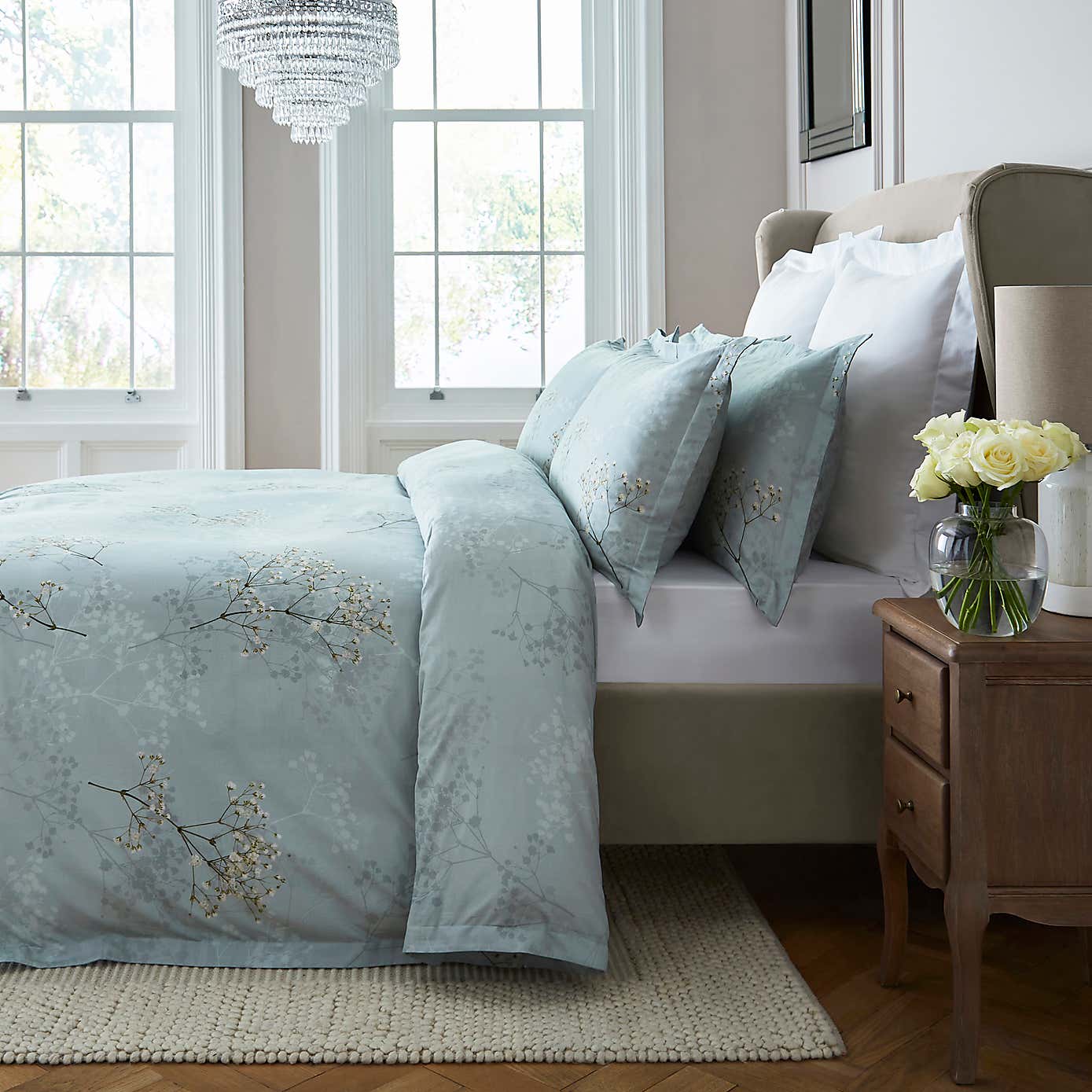 Dorma Gypsophilia Mineral Duvet Cover and Pillowcase Set