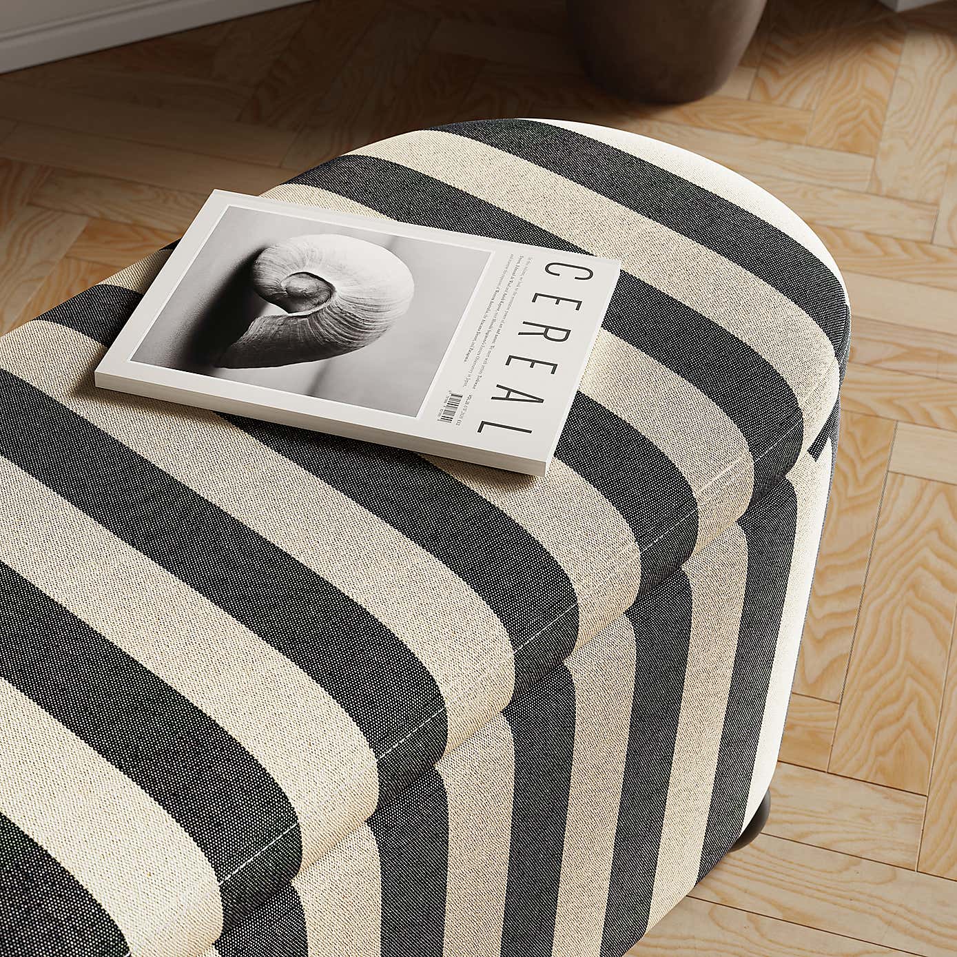Nylah Linford Stripe Storage Ottoman