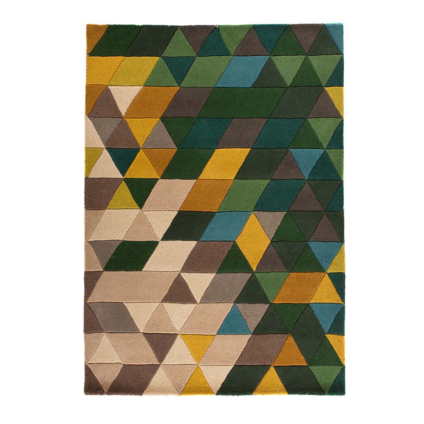 Green Illusion Geometric Prism Rug