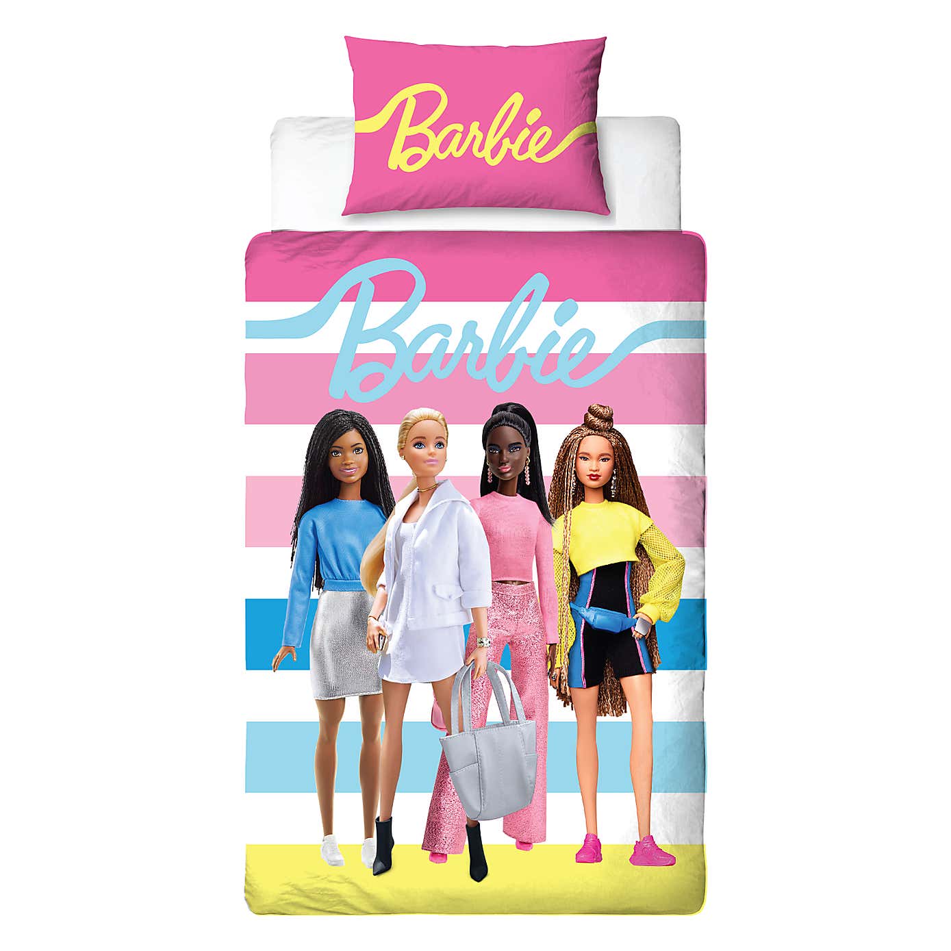 Barbie Unboxed Reversible Single Duvet Cover & Pillowcase Set