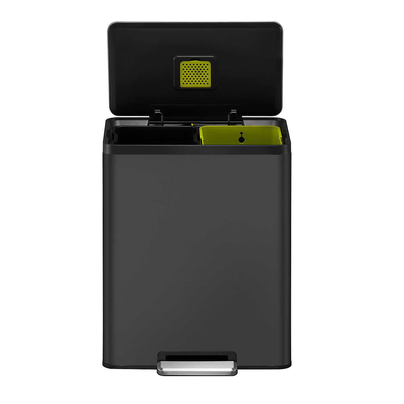EKO Ecocasa II 30/30L Matt Black Steel Recycling Bin