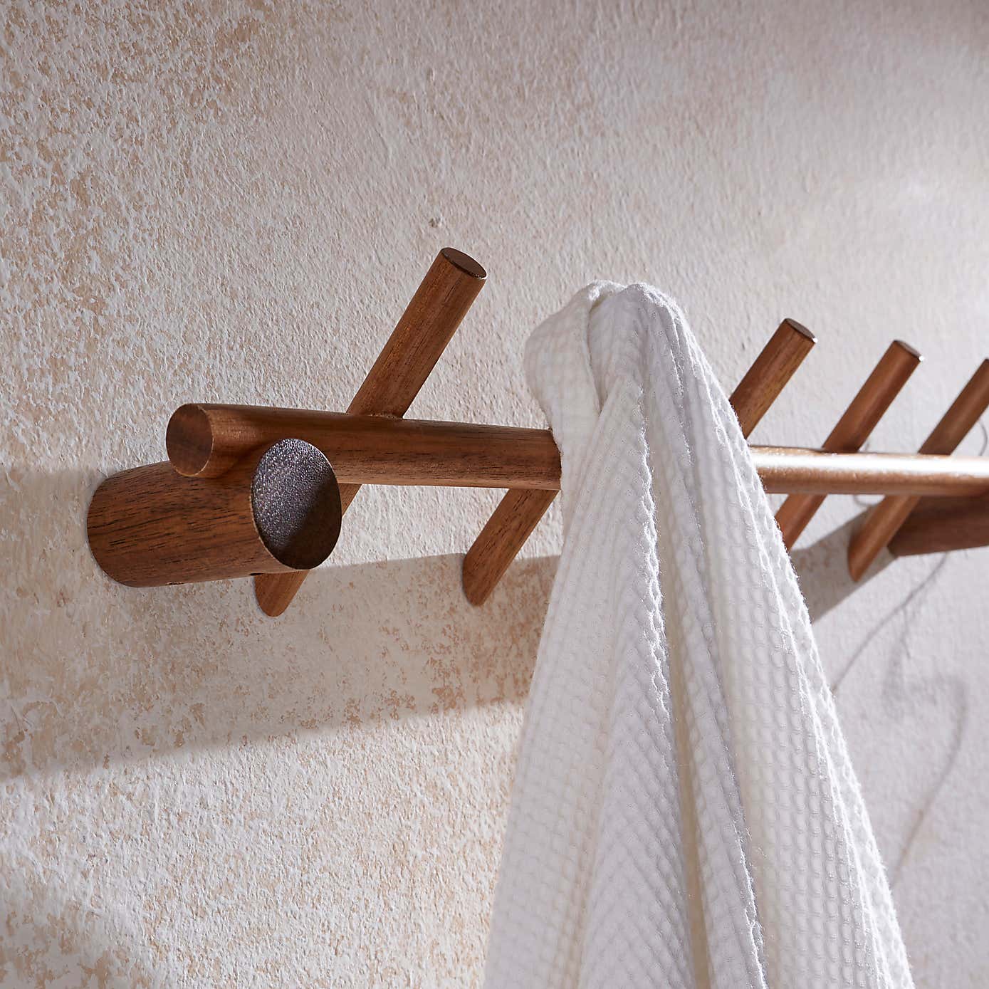 Acacia Wood Towel Peg Hooks