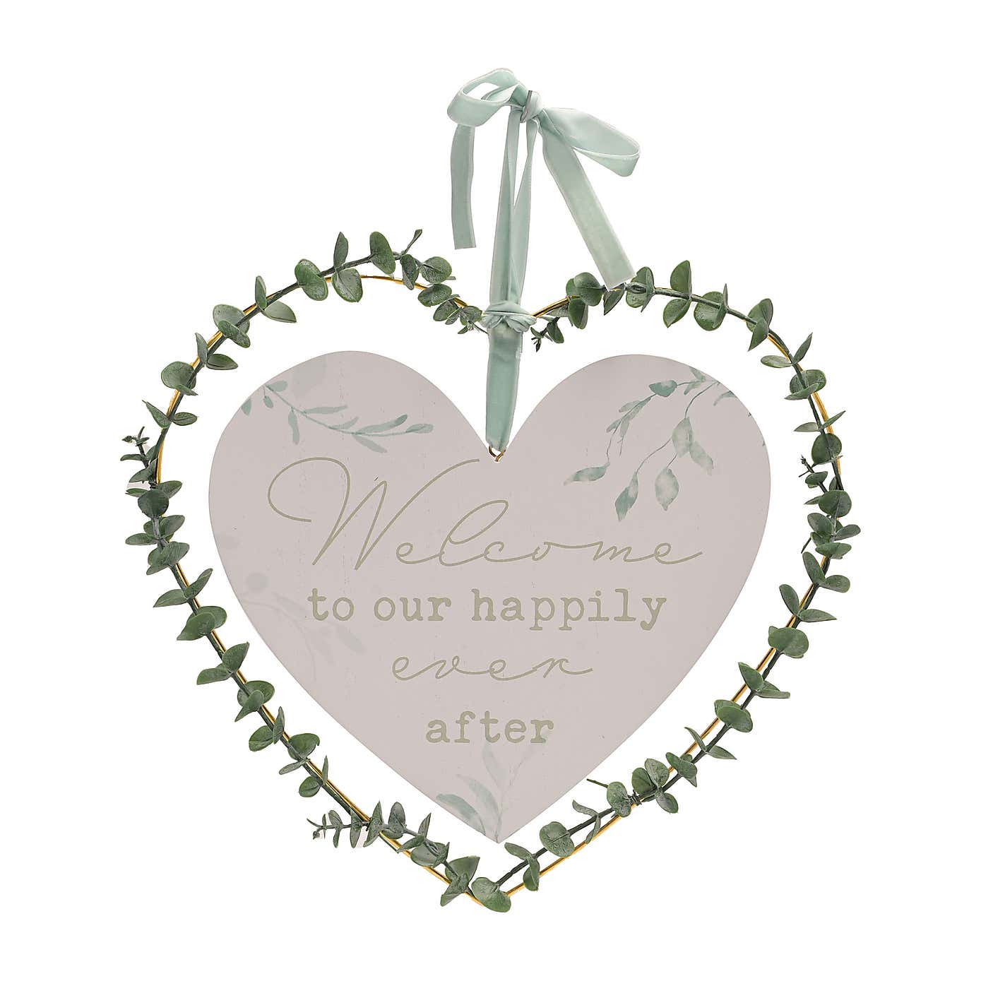 Love Story Welcome To Our Happily Ever After Heart Wreath
