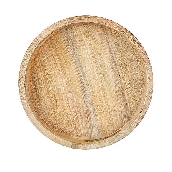 Round Mango Wood Decorative Tray