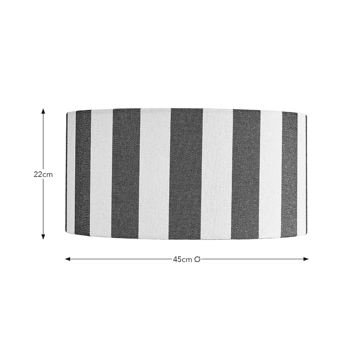Beatrice Stripe Shallow Drum Lamp Shade