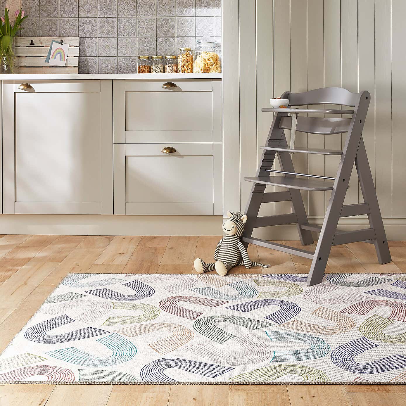 Rainbow Multicoloured Washable Rug