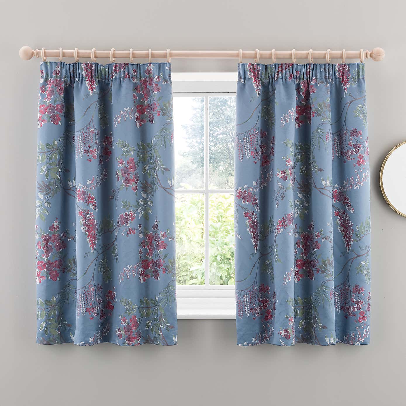 Trailing Wisteria Blackout Pencil Pleat Curtain