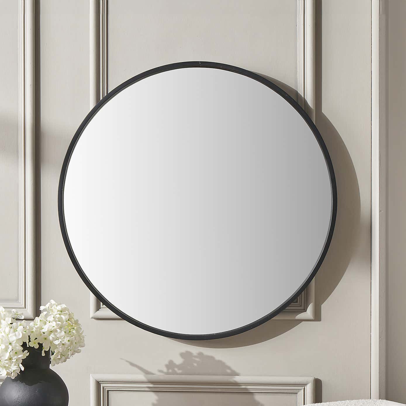 Wood Round Mirror