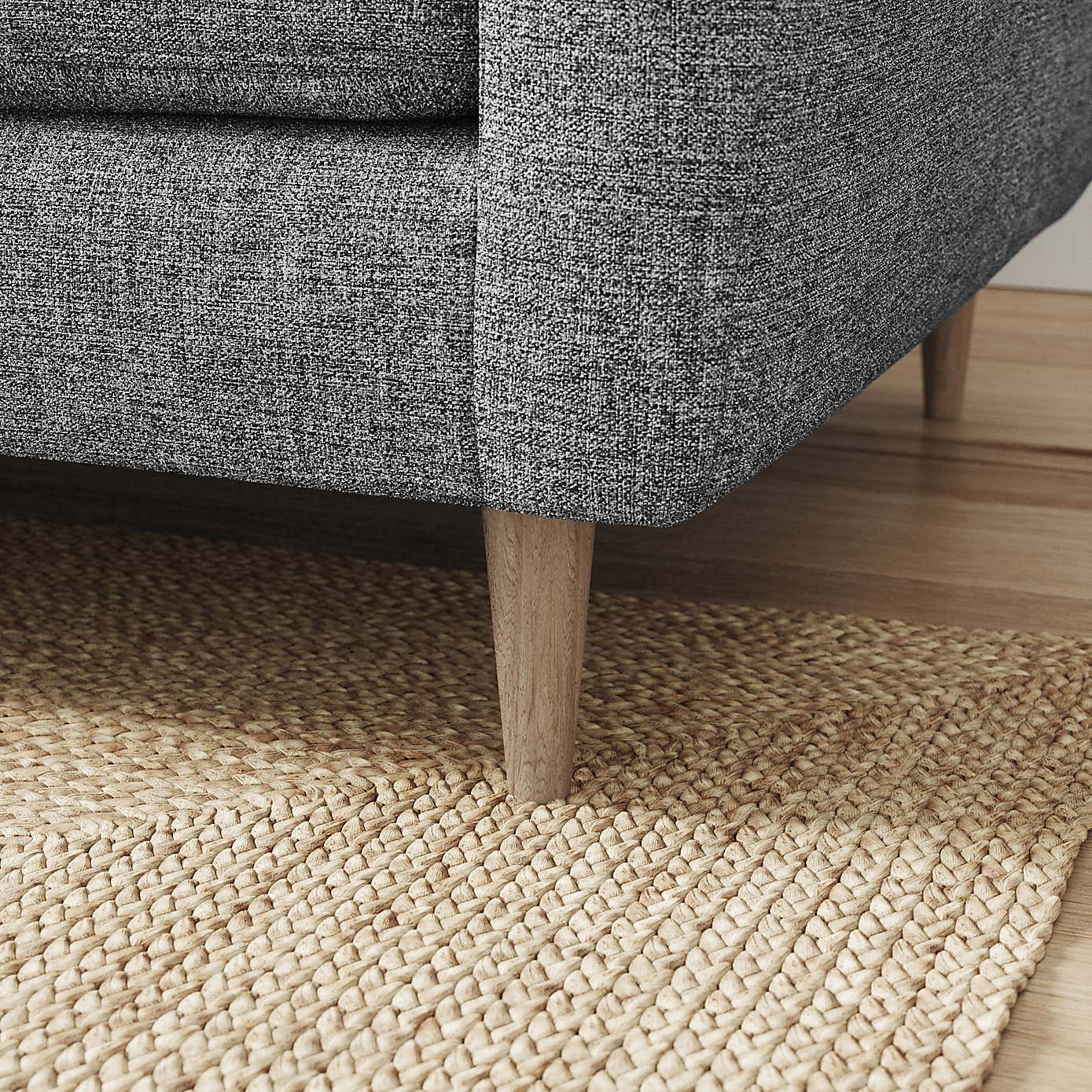 Sven Tonal Weave Large Corner Chaise Sofa